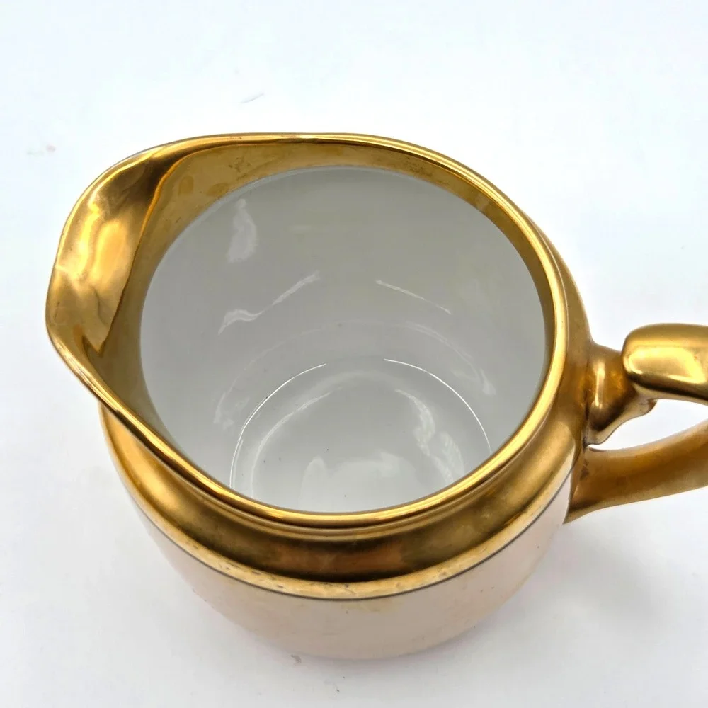 VINTAGE‎ Noritake Teapot & Creamer and Sugar Set with Lids Shiny GOLD Luster